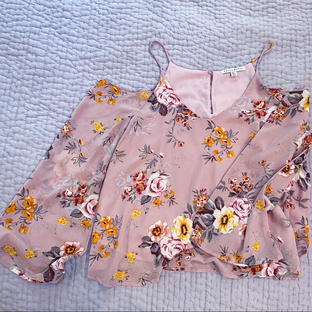 Cold Shoulder Floral Boho Top